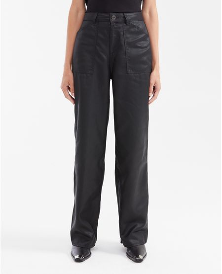 Pantalón Wide Leg con Efecto Resinado para Mujer