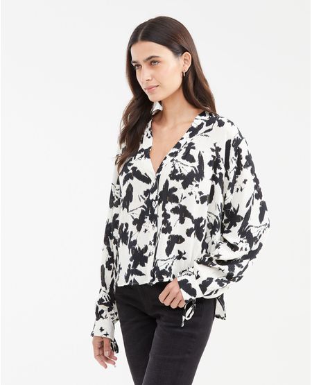 Camisa con Estampado de Flores para Mujer