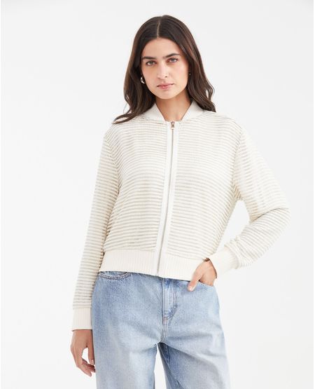 Chaqueta Tipo Bomber en Malla para Mujer