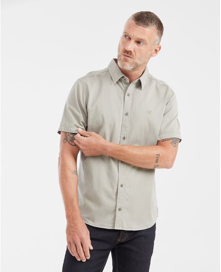 Camisa Slim Fit Manga Corta en 100% Algodón para Hombre