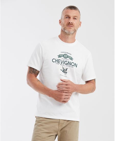 Camiseta Classic Fit Estampada en Algodón Peso Medio para Hombre