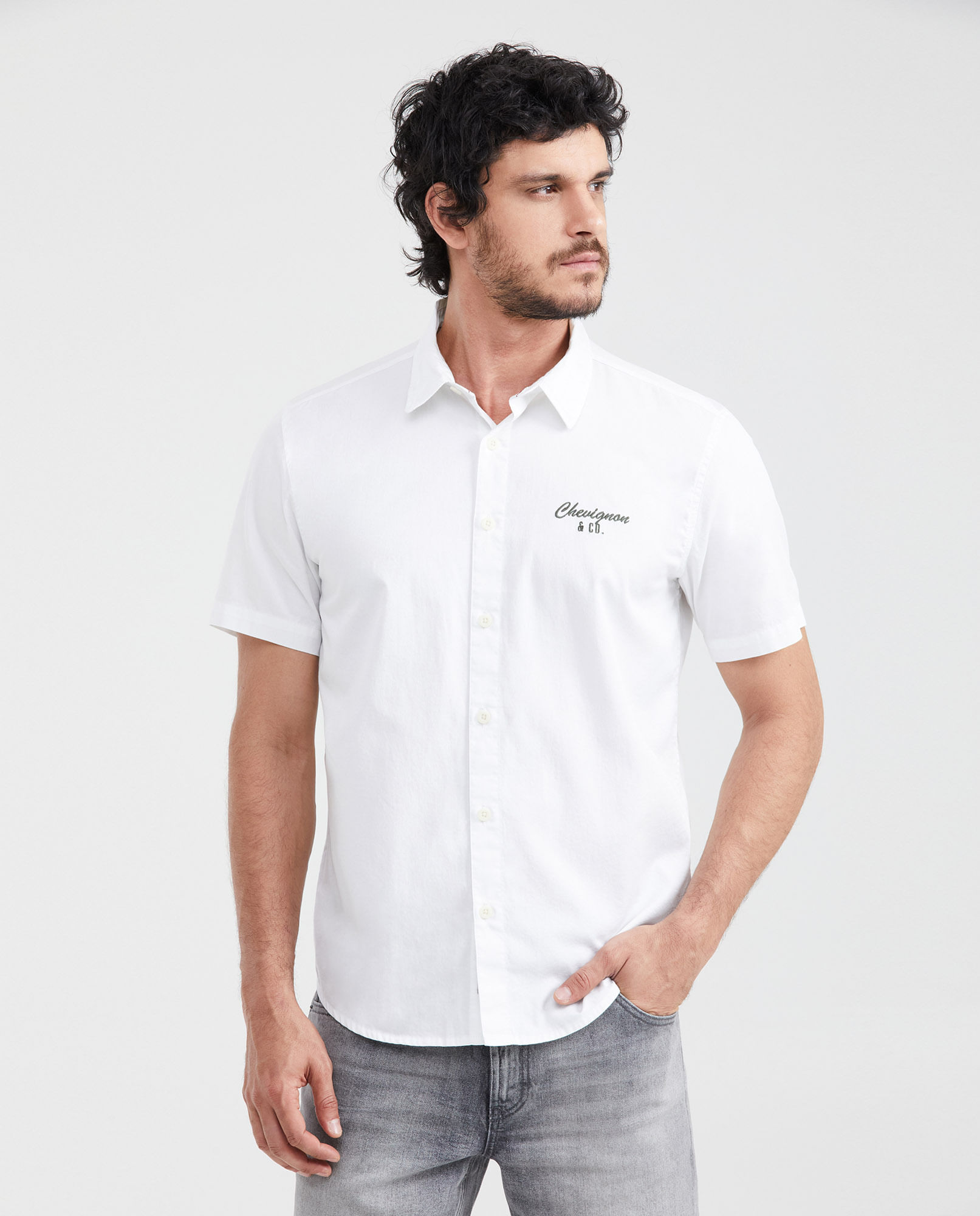 Camisa Classic Fit Manga Corta con Gráficos para Hombre