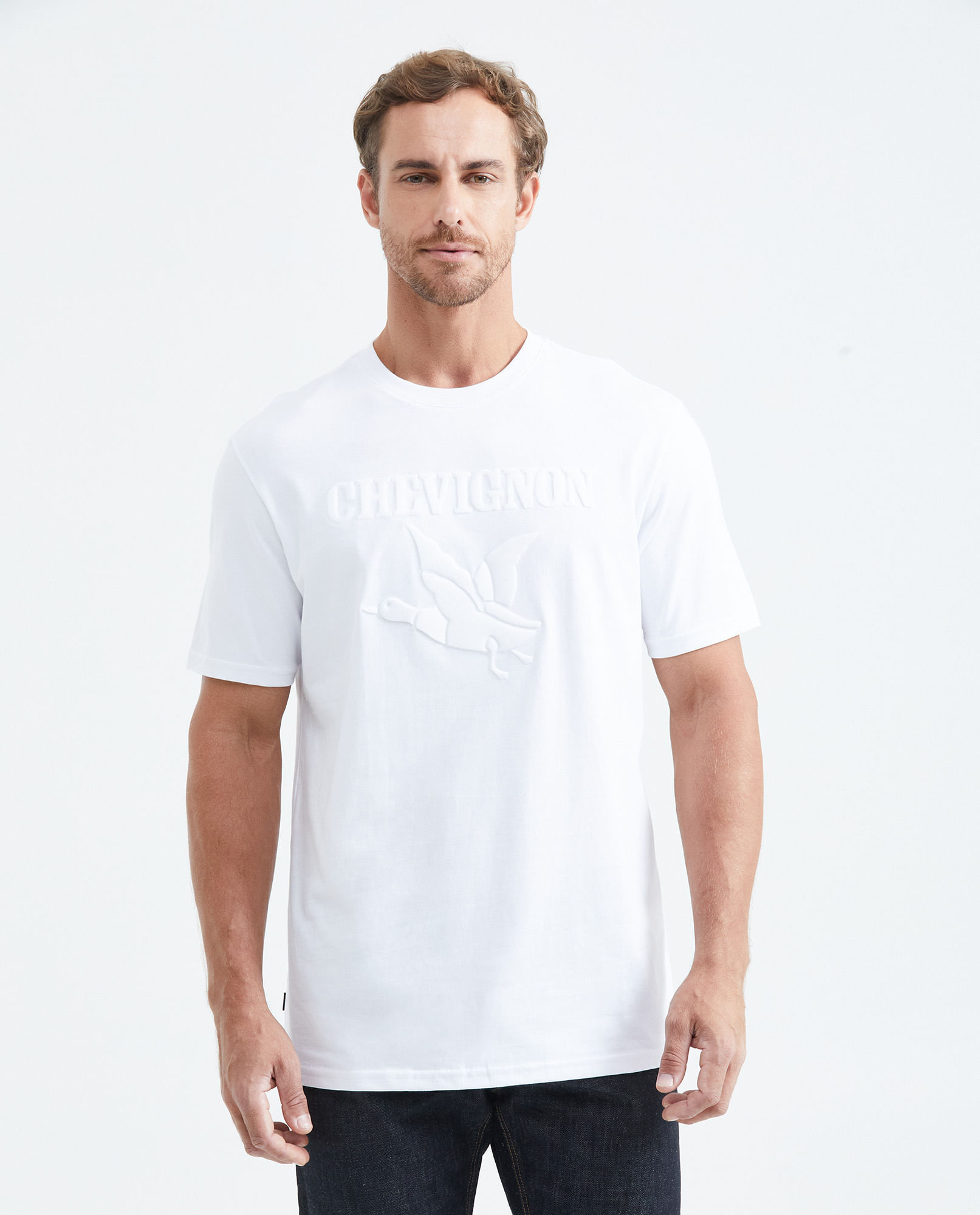 Camiseta Classic Fit Estampada Cuello Redondo para Hombre