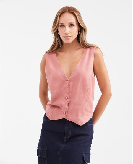 Camisa Tipo Chaleco en Lyocell para Mujer