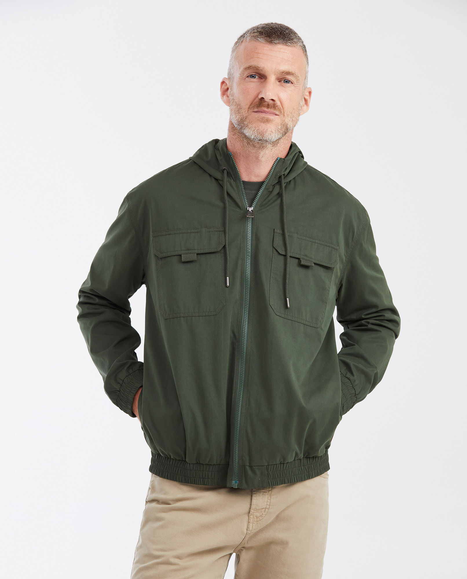 Chaqueta Rompevientos con Capucha para Hombre