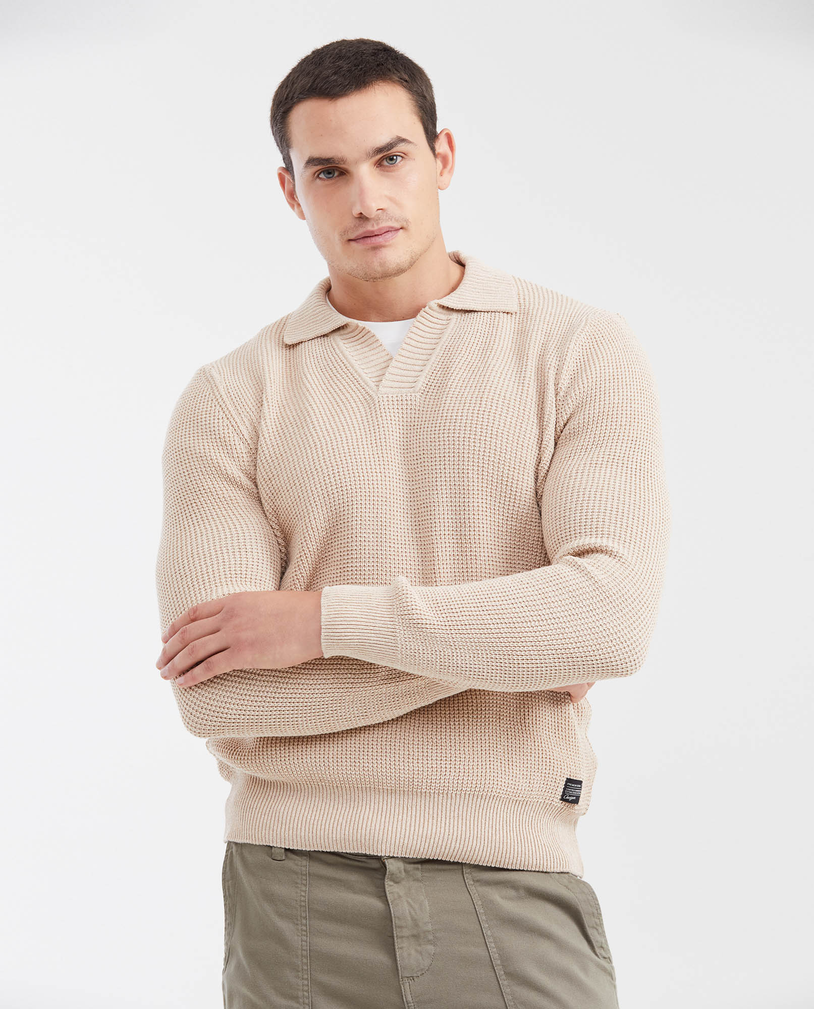 Suéter Tejido Tipo Polo para Hombre