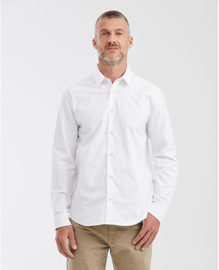 Camisa Classic Fit Manga Larga con Textura Mini Acanalada para Hombre