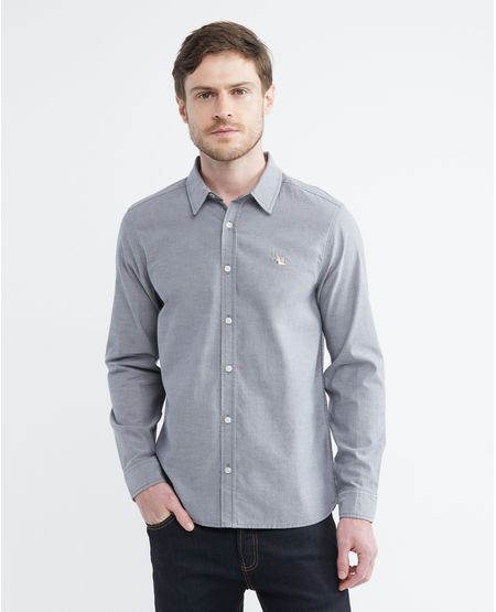 Camisa de Hombre, Slim Fit Manga Larga - Oxford 100% Algodón