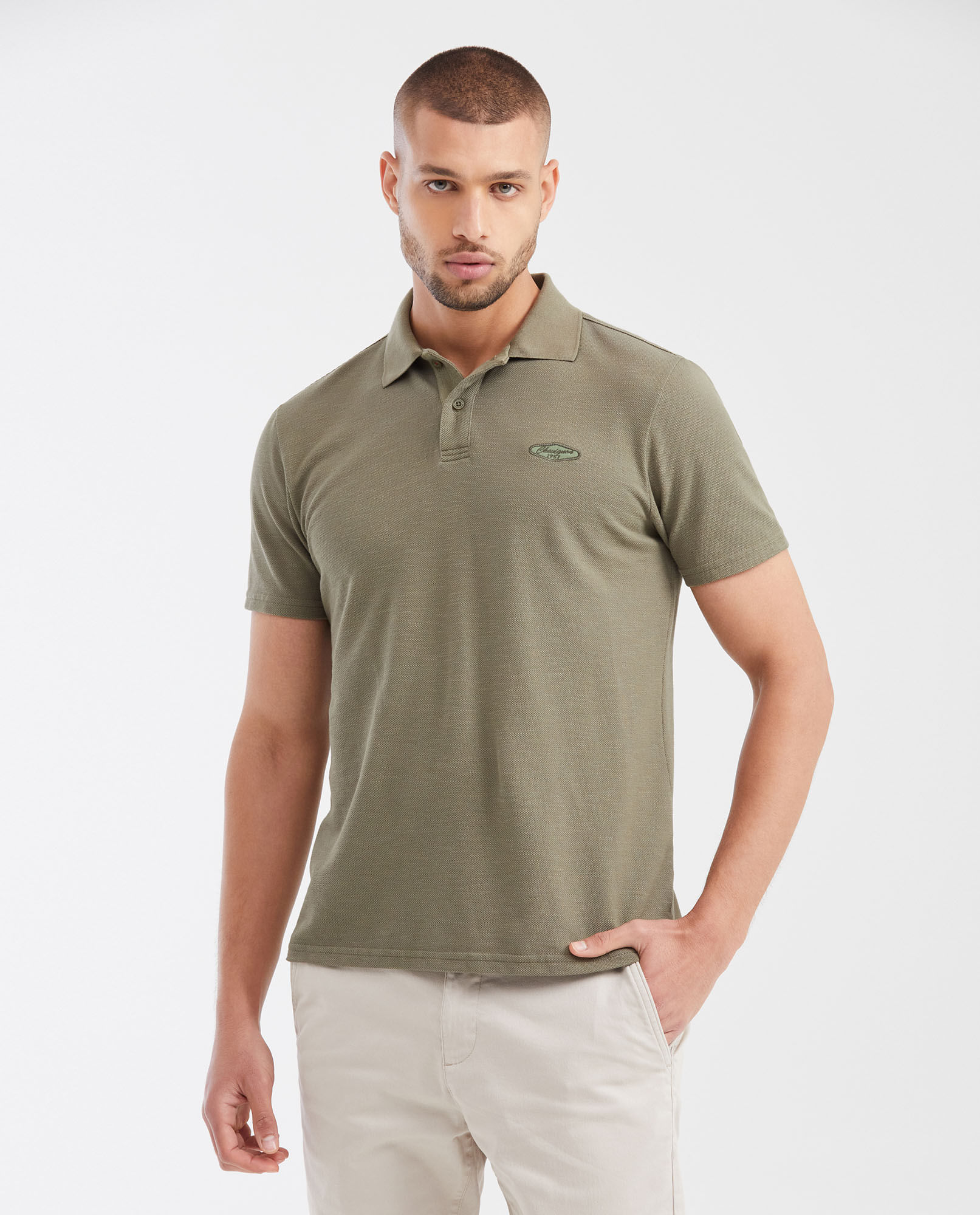 Camiseta Polo Classic Fit con Aplique Bordado para Hombre