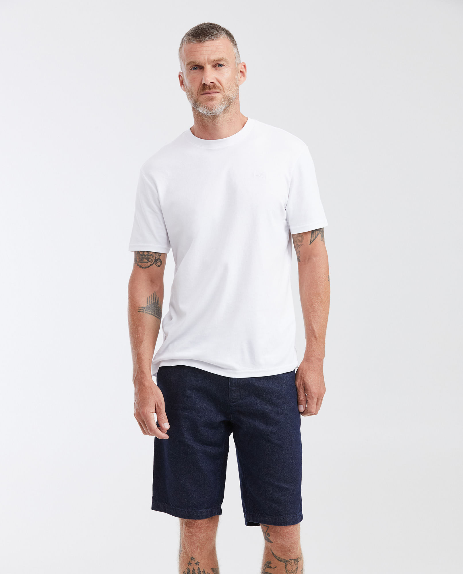 Camiseta Básica Slim fit Cuello Redondo en Algodón para Hombre