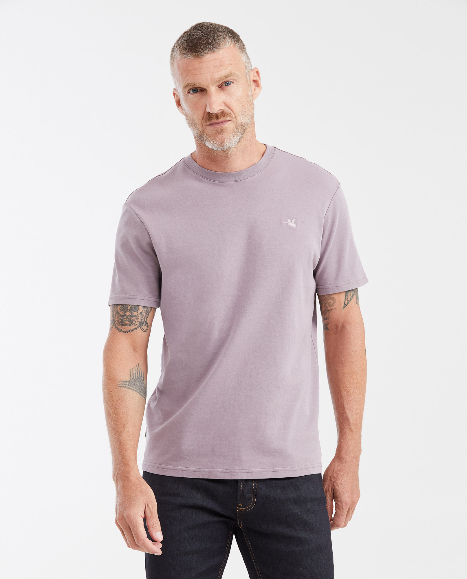Camiseta Básica Slim Fit Cuello Redondo en Algodón Doble Punto para Hombre