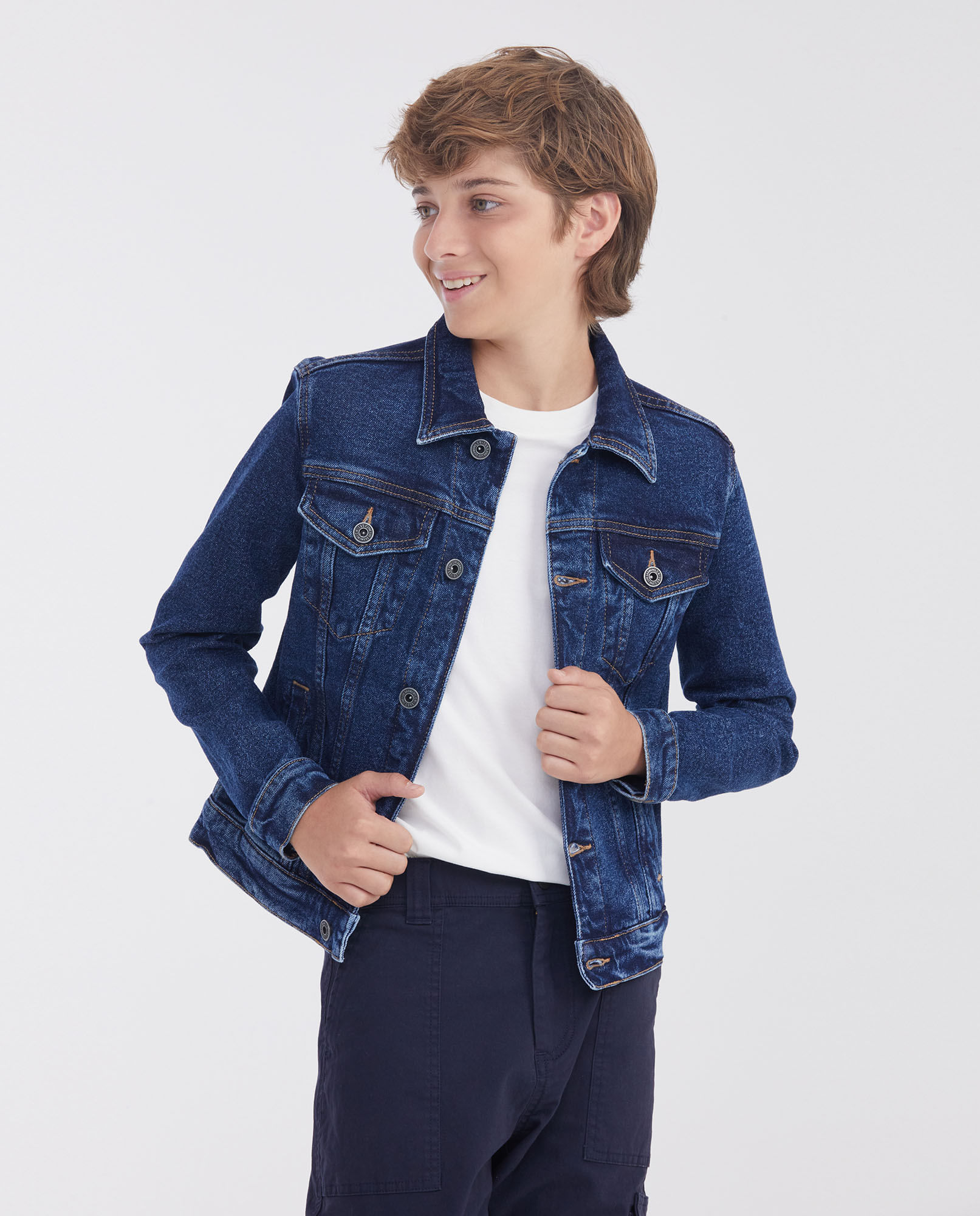Chaqueta en Denim Tipo Trucker para Niño