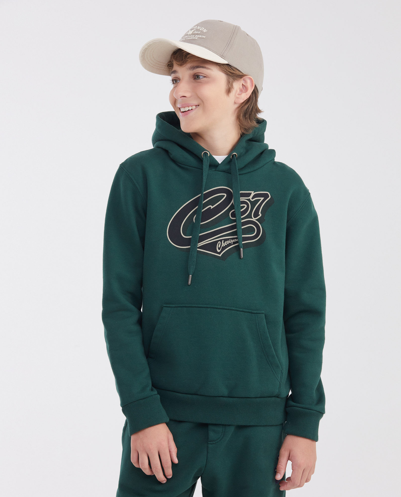 Buzo Cerrado con Capucha y Estampado Frontal para Niño