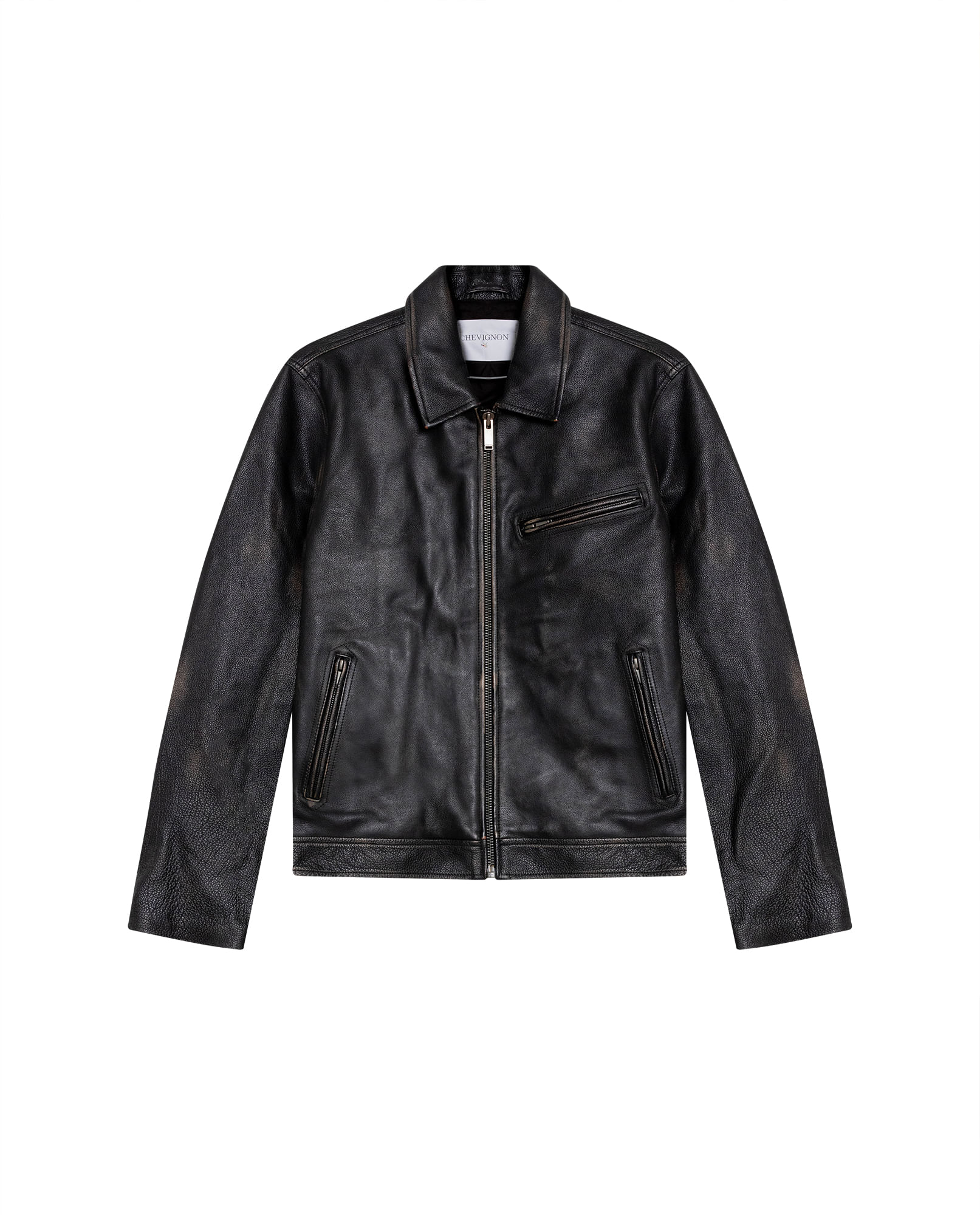 Chaqueta Tipo Biker en Cuero para Hombre