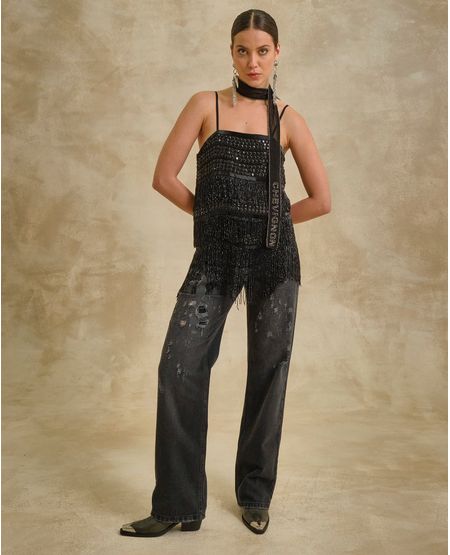 Jean Straight Fit Bota Recta para Mujer