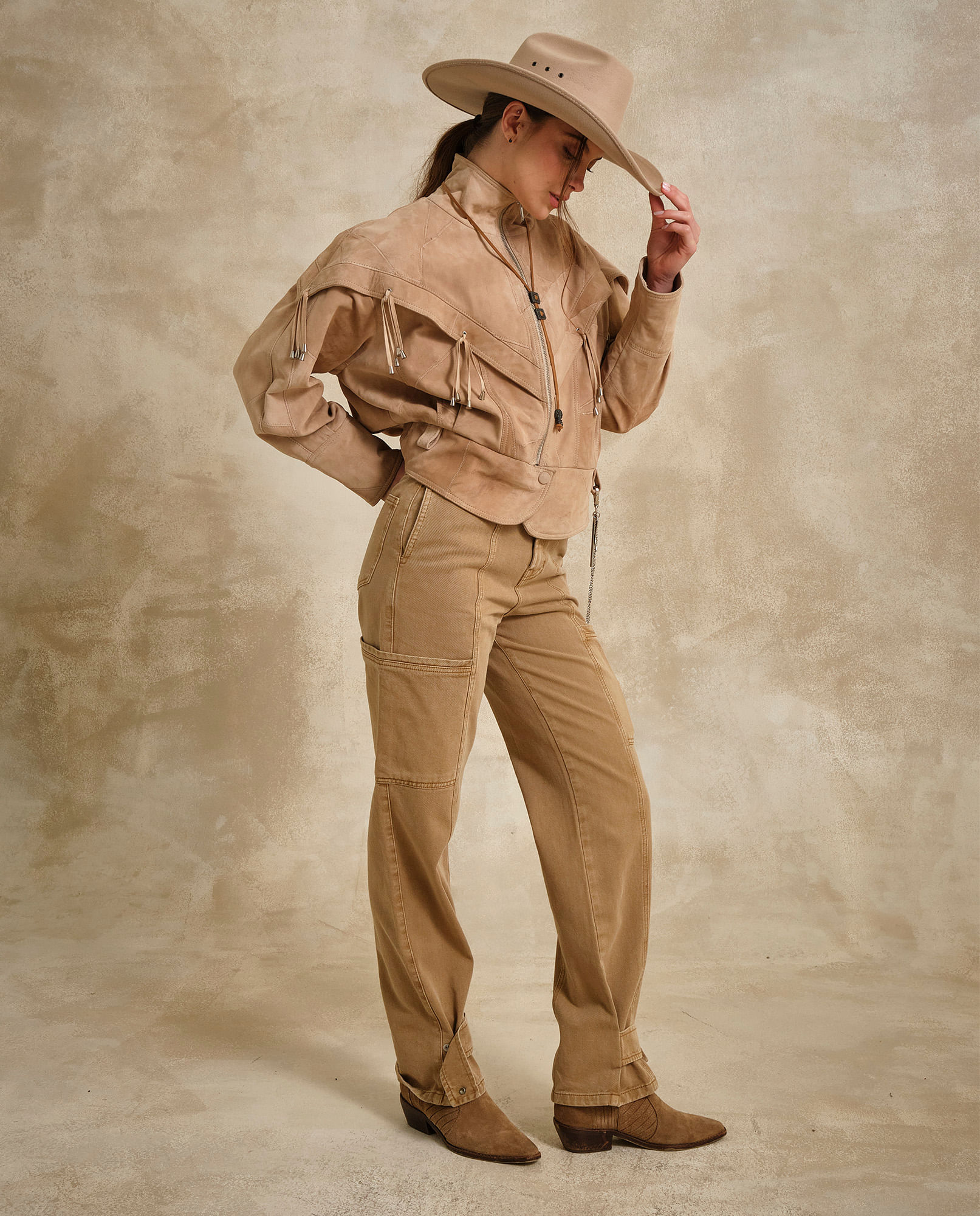 Pantalón Cargo Tiro Alto Bota Relaxed para Mujer