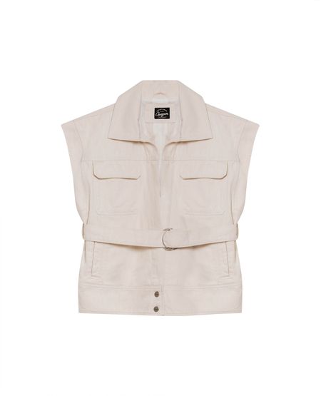 Chaleco en Drill Natural para Mujer
