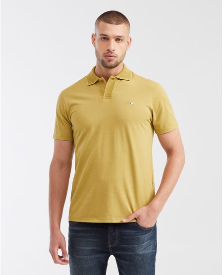 Camiseta Polo Slim Fit con Cuello Acanalado Ancho para Hombre
