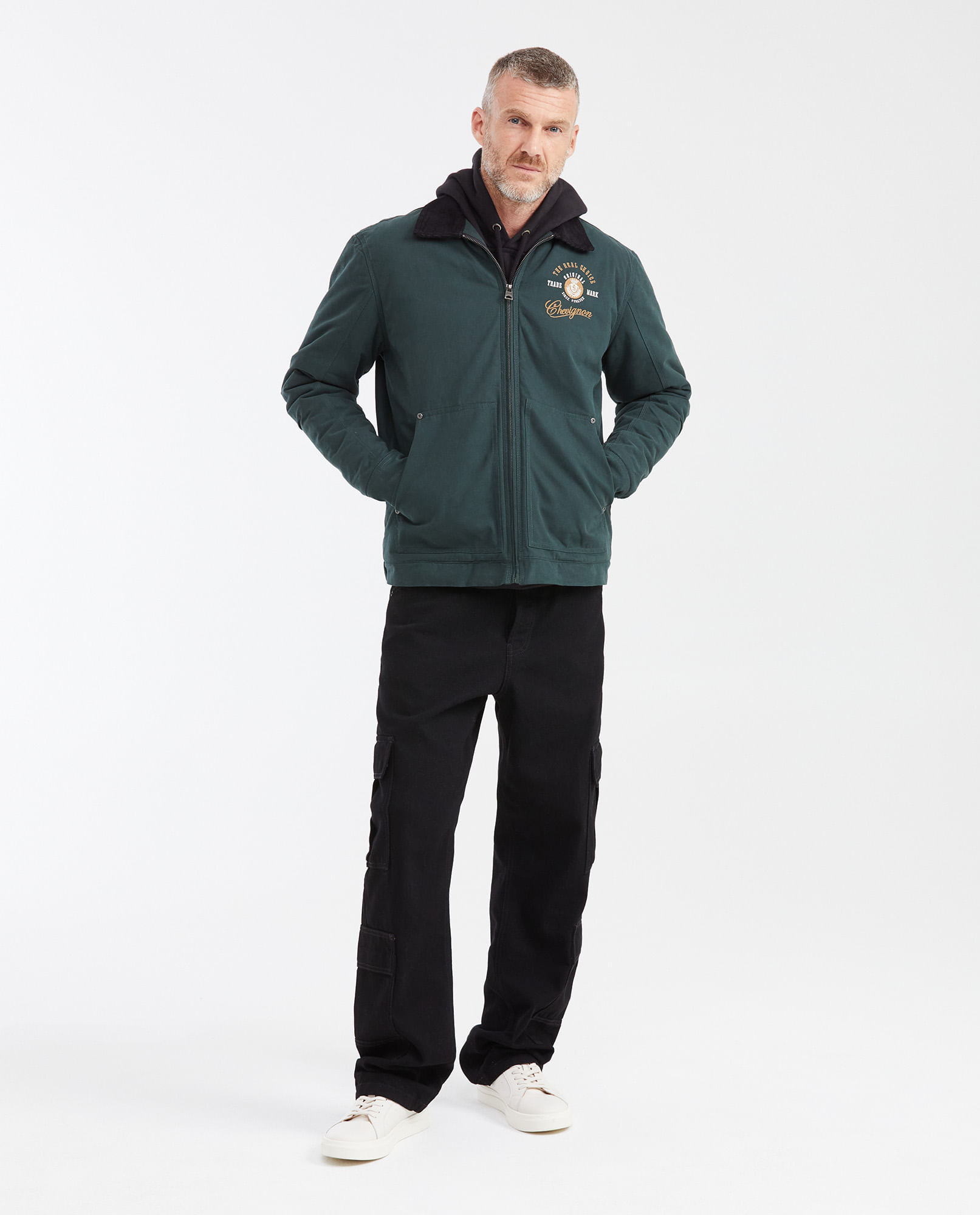 Chaqueta Bomber con Cuello Aviador para Hombre
