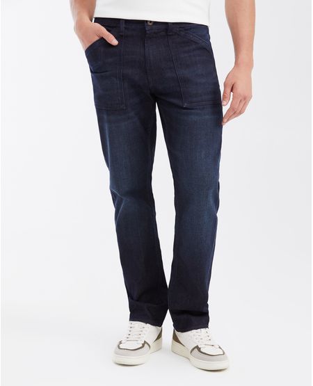 Jean Relaxed Fit Tiro Alto Boot Cut Azul Ultra Oscuro  para Hombre