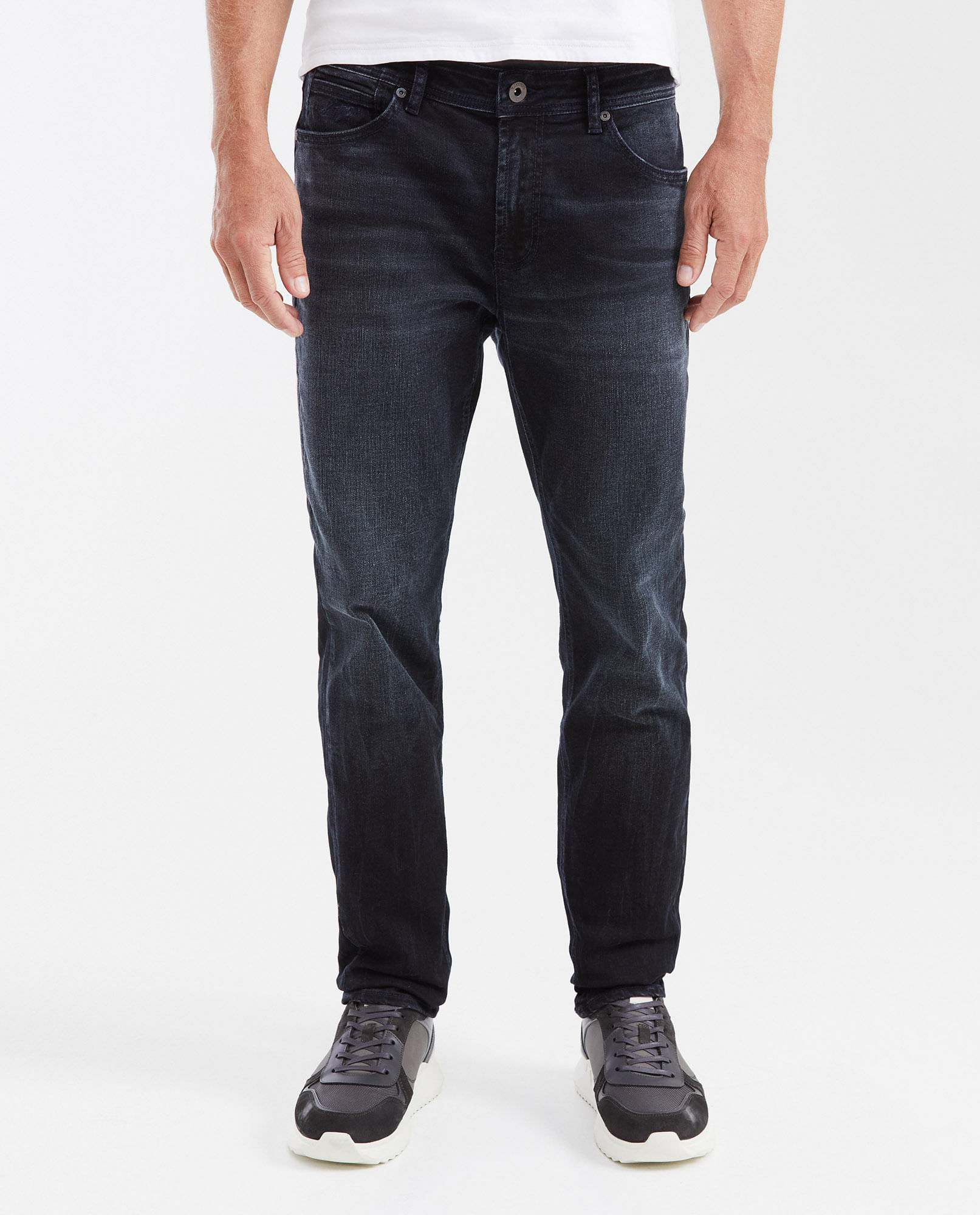 Jean Straight Fit Tiro Medio Boot Cut Azul Oscuro para Hombre