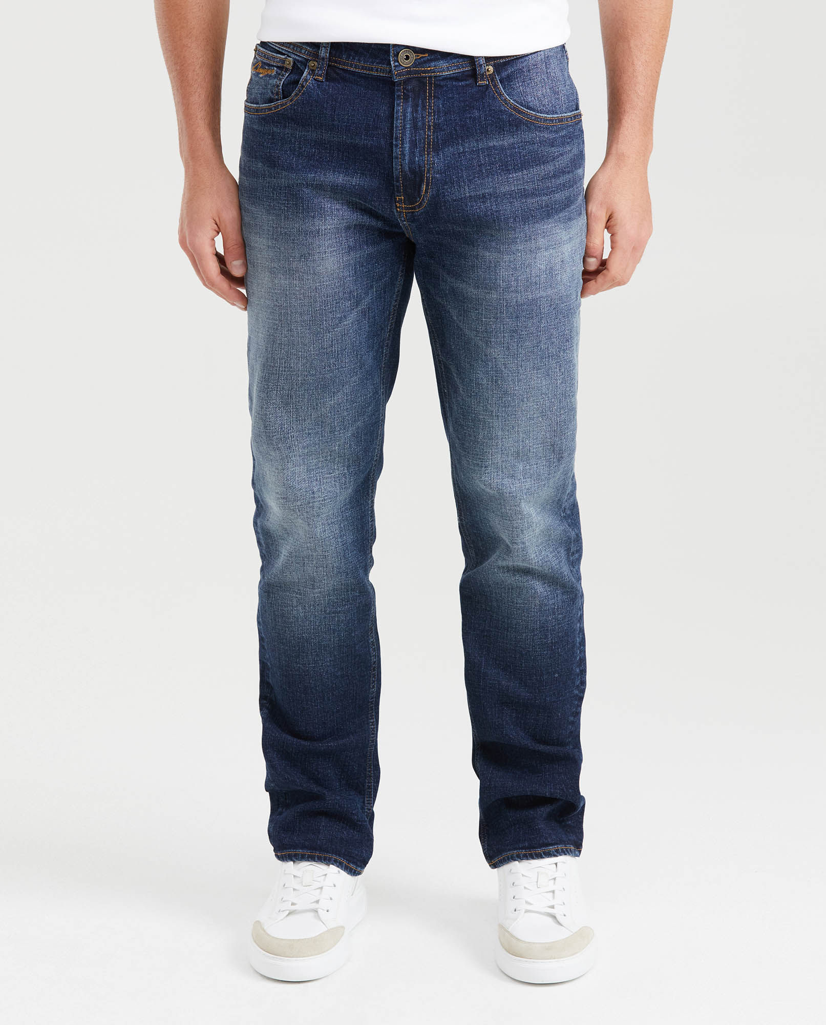 Jean Straight Fit Tiro Alto Boot Cut Azul Oscuro para Hombre