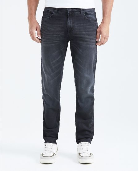 Jean Straight Fit Tiro Medio Bota Slim Gris Oscuro Hombre