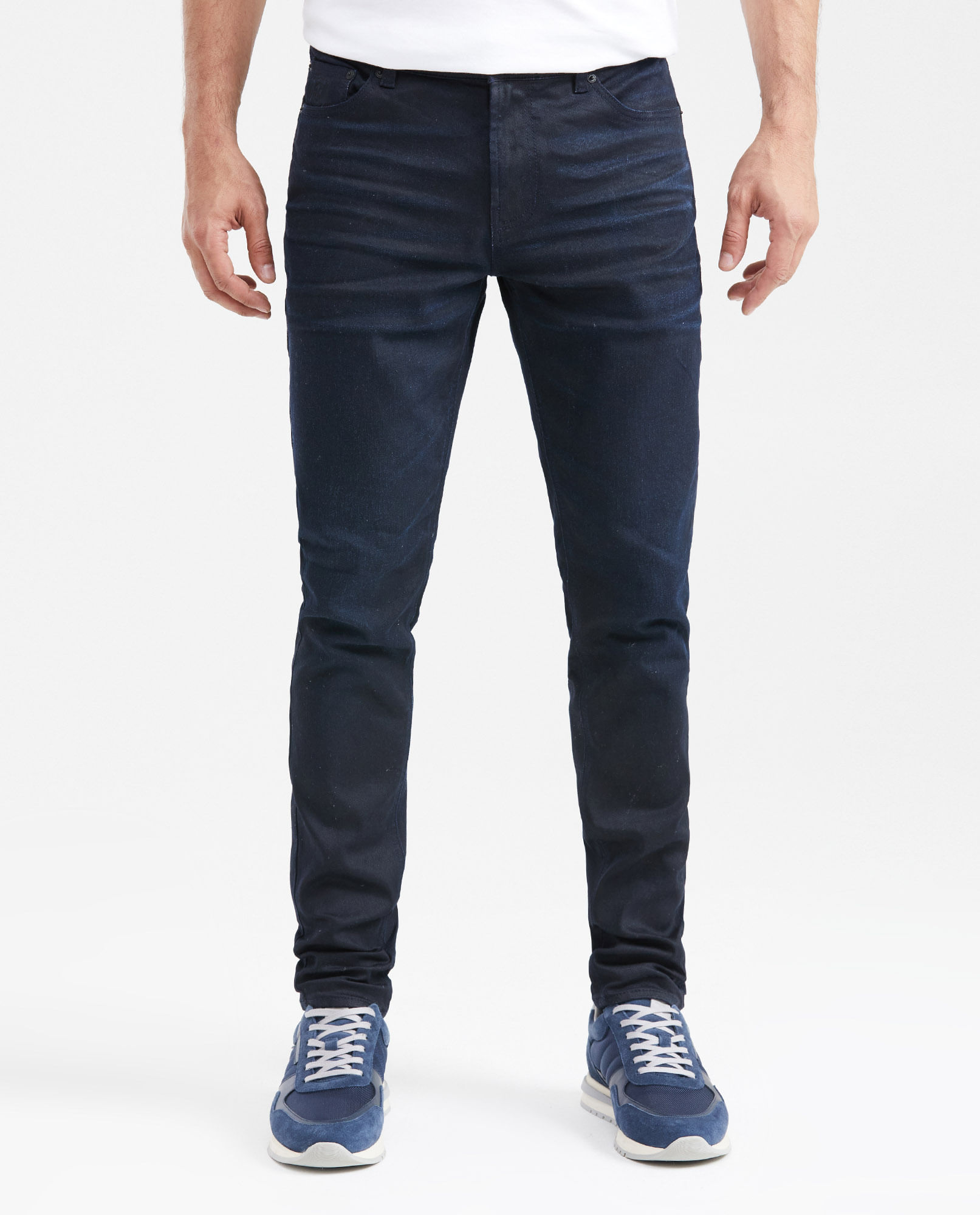 Jean Súper Slim Fit Tiro Bajo Bota Super Slim Azul Ultra Oscuro para Hombre