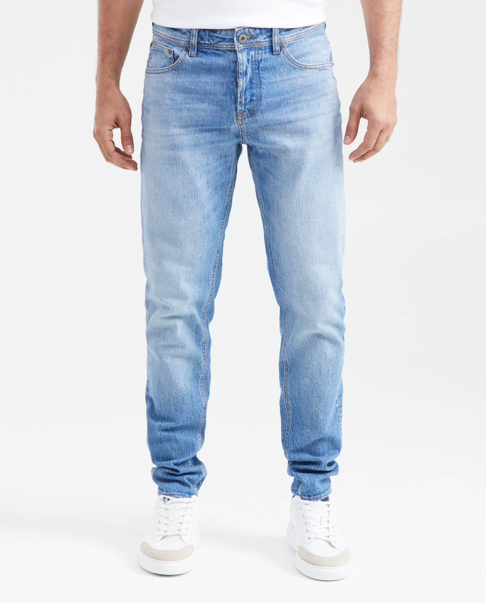 Jean Súper Slim Fit Tiro Bajo Bota Super Slim Azul Claro para Hombre