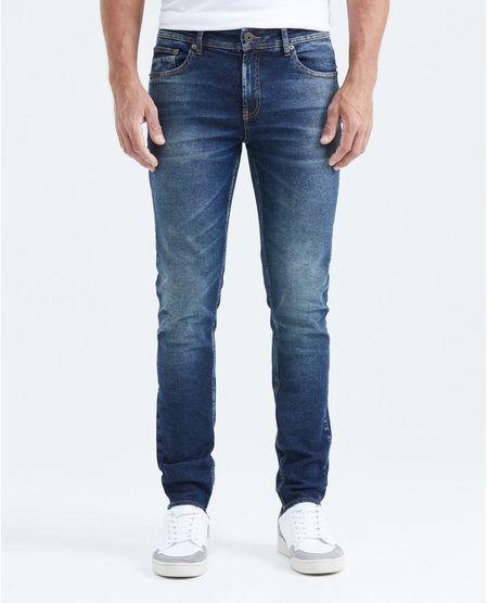 Jean Súper Slim Fit Tiro Bajo Bota Super Slim Azul Oscuro para Hombre