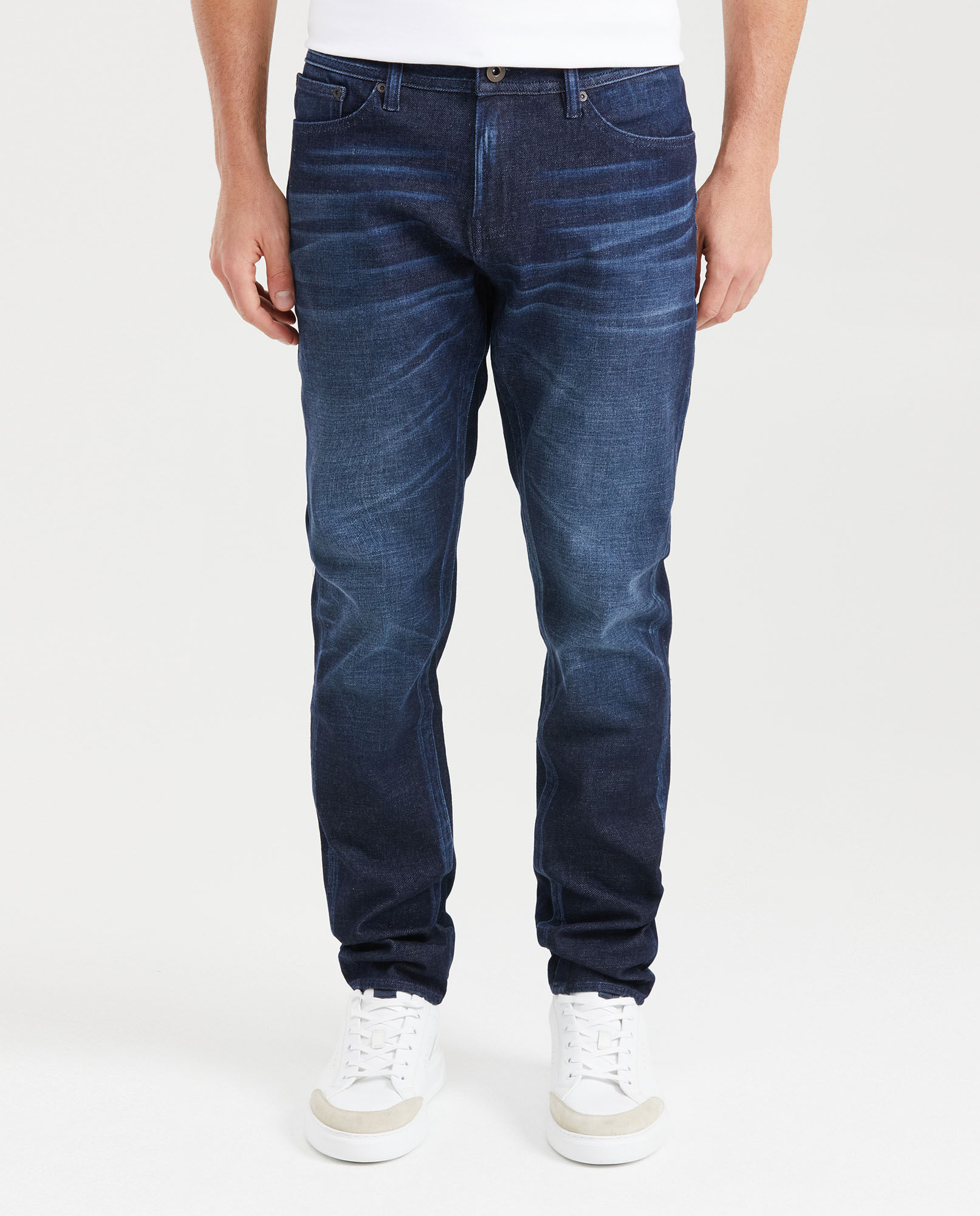 Jean Slim Fit Tiro Medio Bota Slim Azul Ultra Oscuro para Hombre