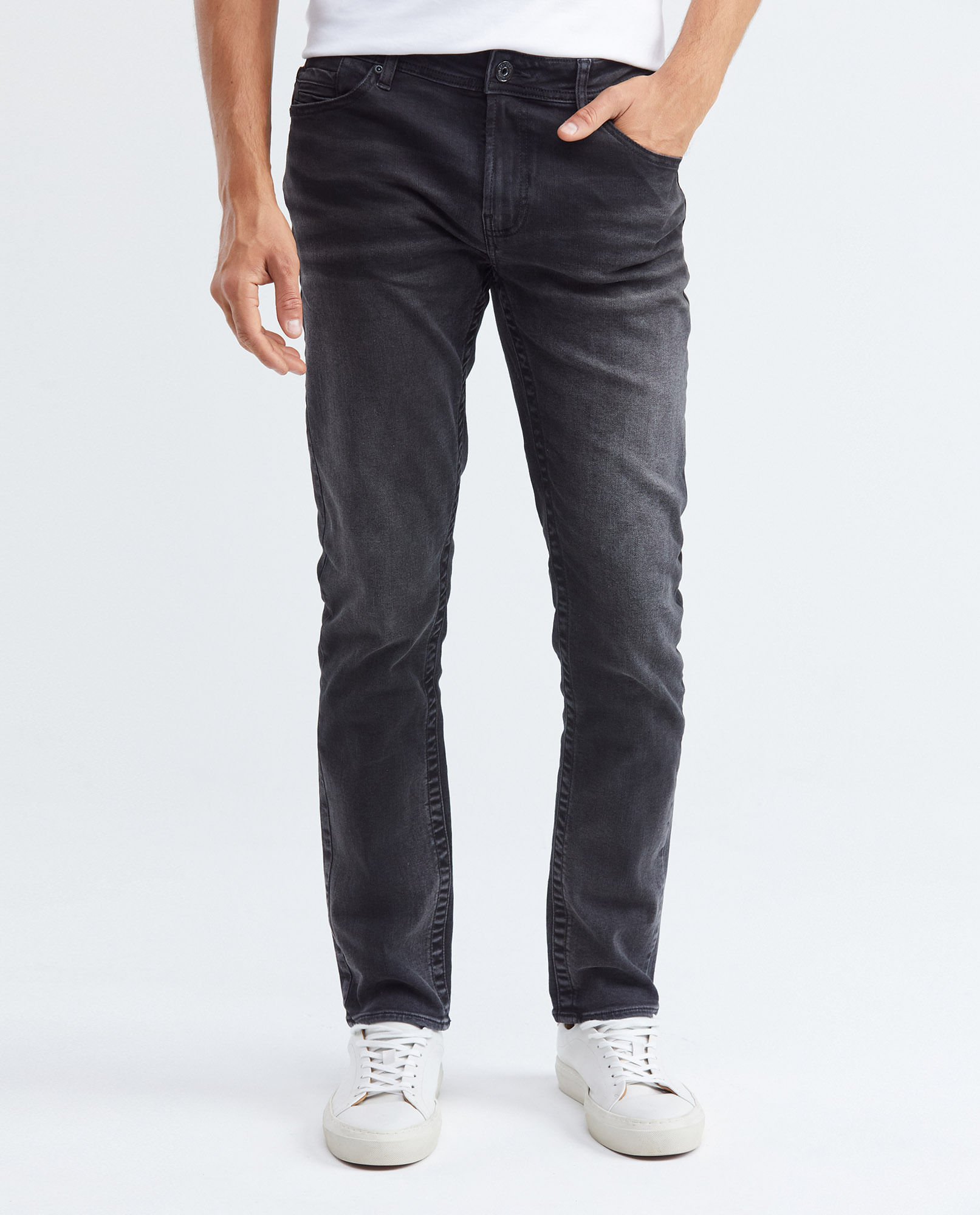 Jean de Hombre Slim Fit, Famous, Bota Slim - Negro