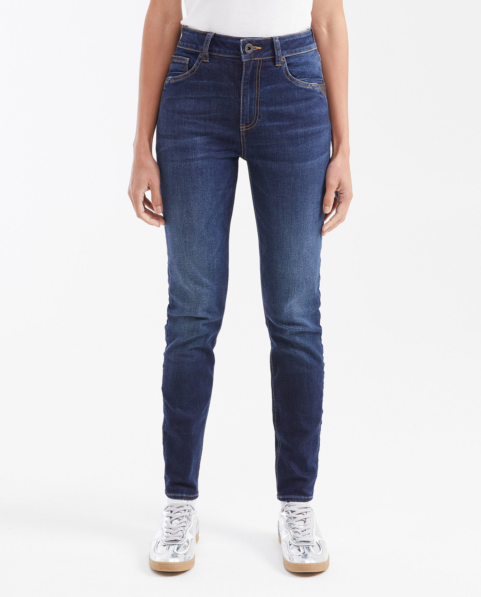 Jean Super High Rise Bota Slim Azul Ultra Oscuro para Mujer