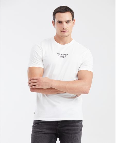 Camiseta Slim Fit Cuello Redondo con Estampado en Algodón para Hombre