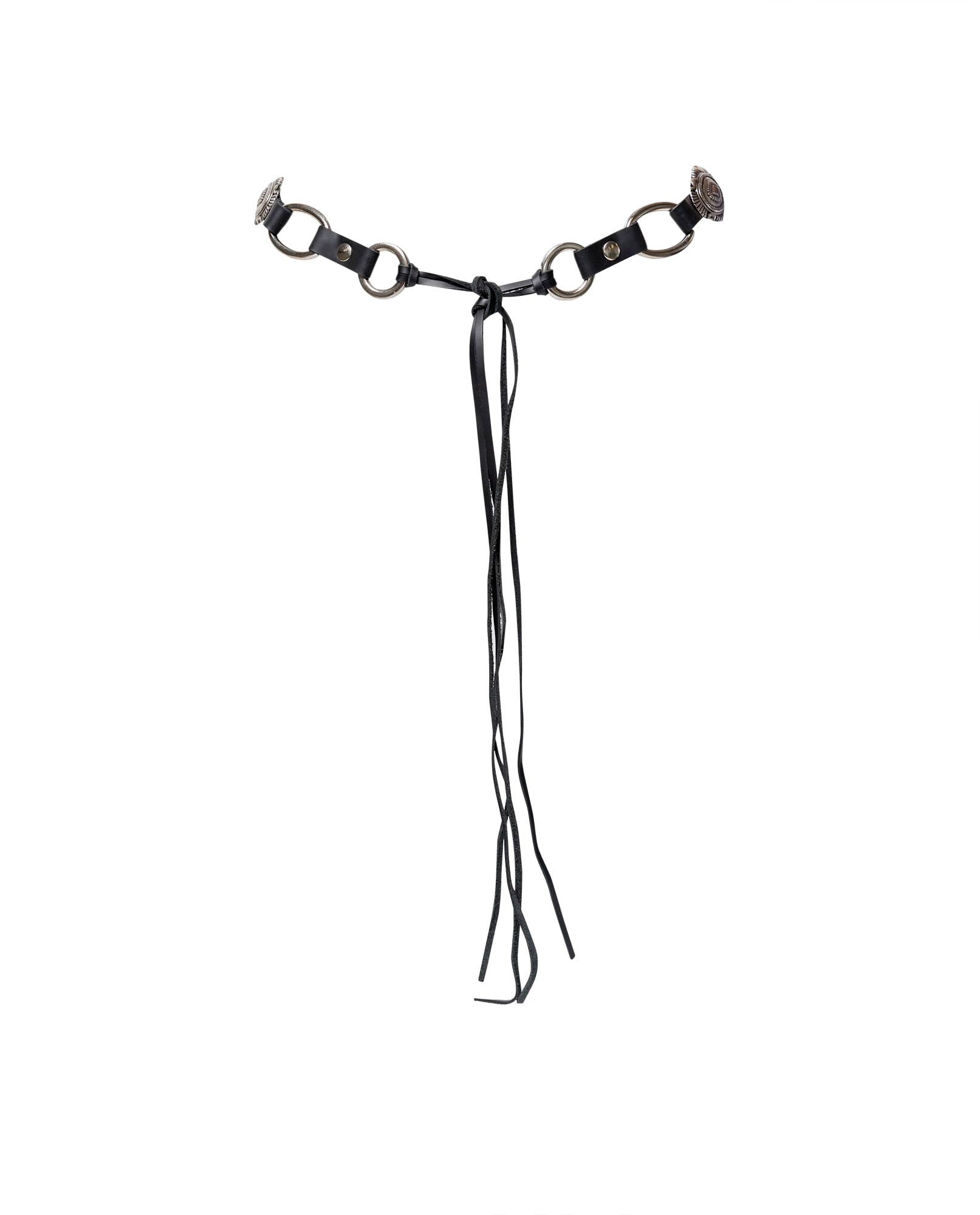 Cinturón Delgado en Cuero con Argollas Metálicas para Mujer