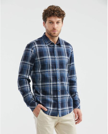 Camisa de Hombre, Slim Fit Manga Larga - Cuadros