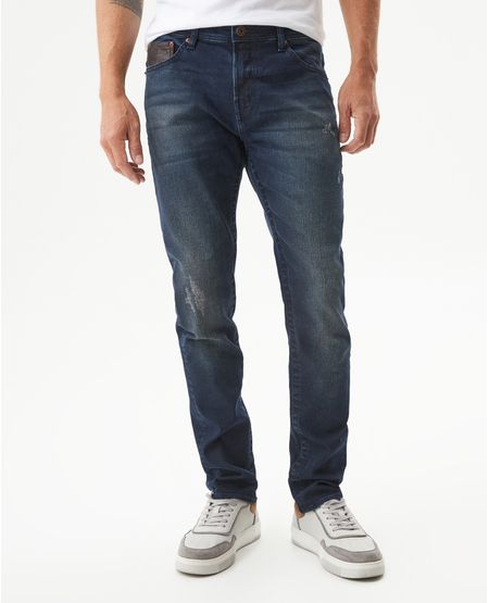 Jean Famous Skinny Fit Tiro Medio para Hombre en Algodón, Corriente
