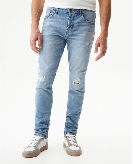 Jean Rider Skinny Fit Tiro Bajo para Hombre en Mezcla de Algodón Reciclado y Algodón, Lancha
