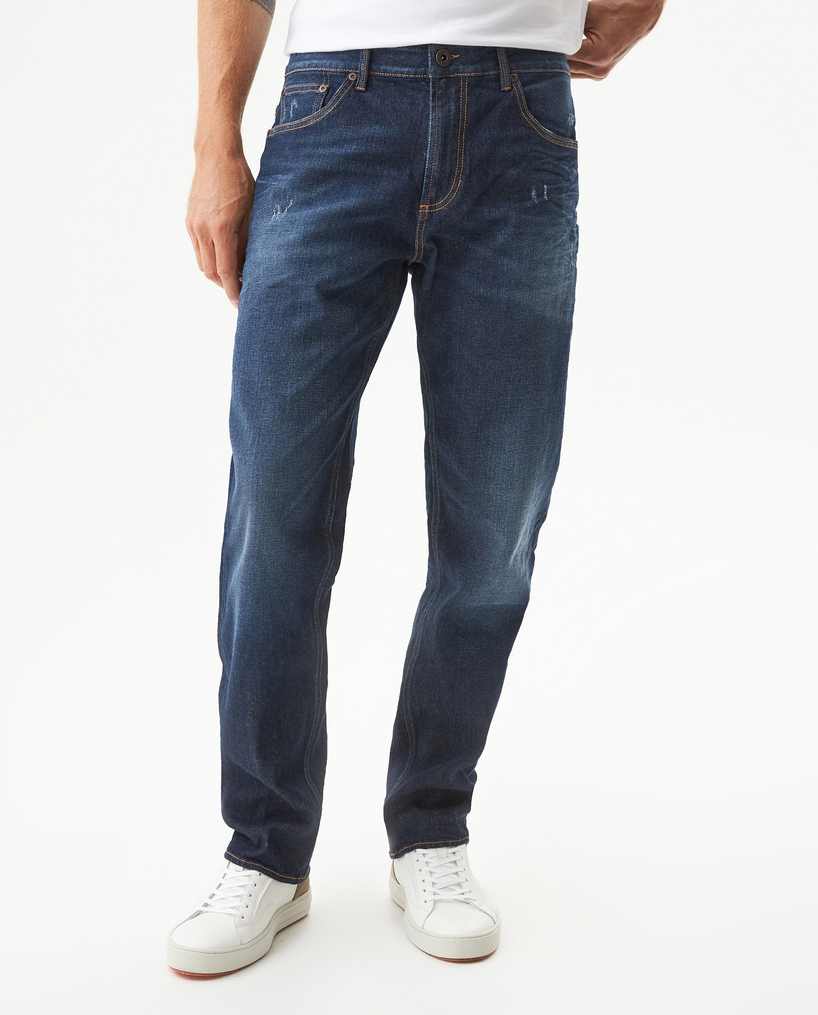 Jean Revenge Straight Fit Tiro Alto para Hombre en Algodón Orgánico, Ancla