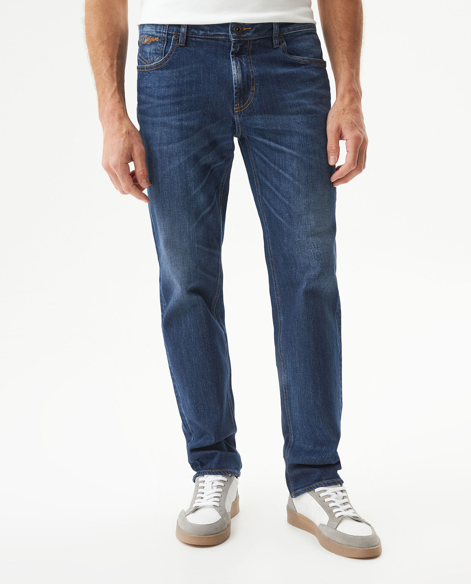 Jean Morrison para Hombre Slim Fit Tiro Medio en Algodón, Marinero