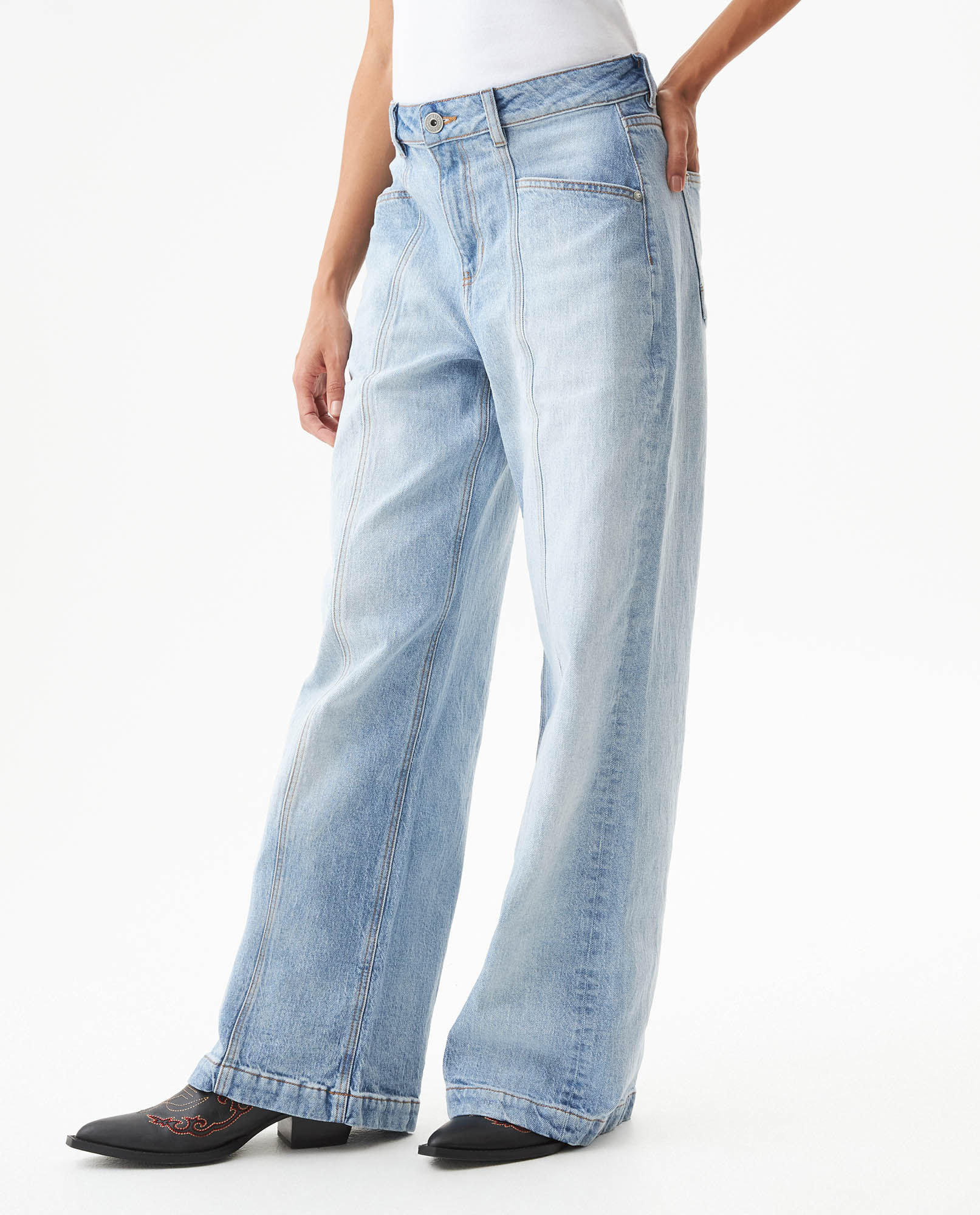 Jean Special Fit Wide Leg Tiro Súper Alto para Mujer en Algodón, Noche