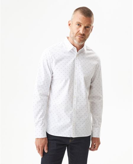 Camisa Mini Print Manga Larga para Hombre