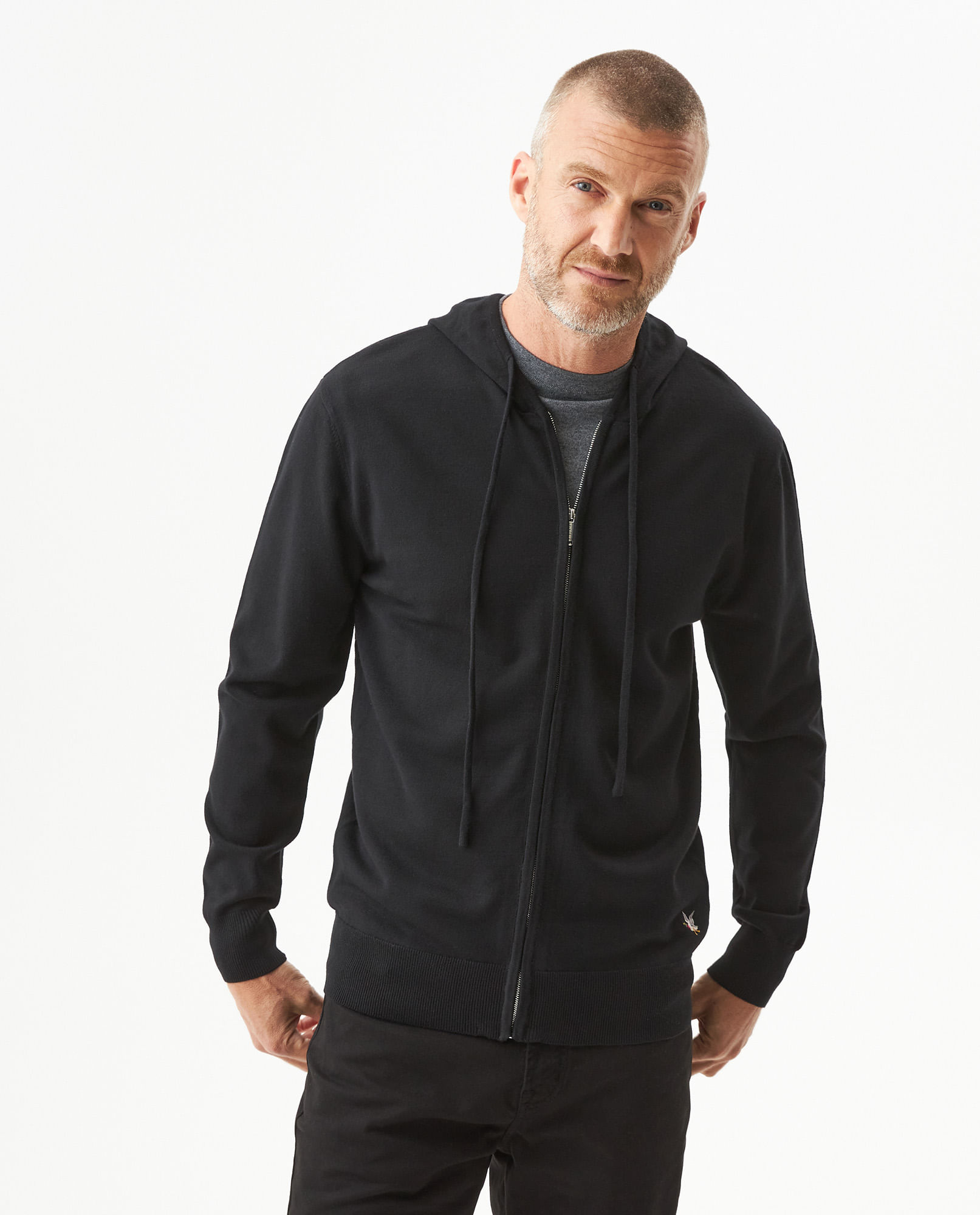 Hoodie con Capucha y Cierre Metálico para Hombre