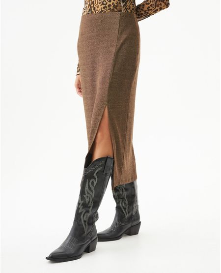 Falda Midi con Brillo para Mujer