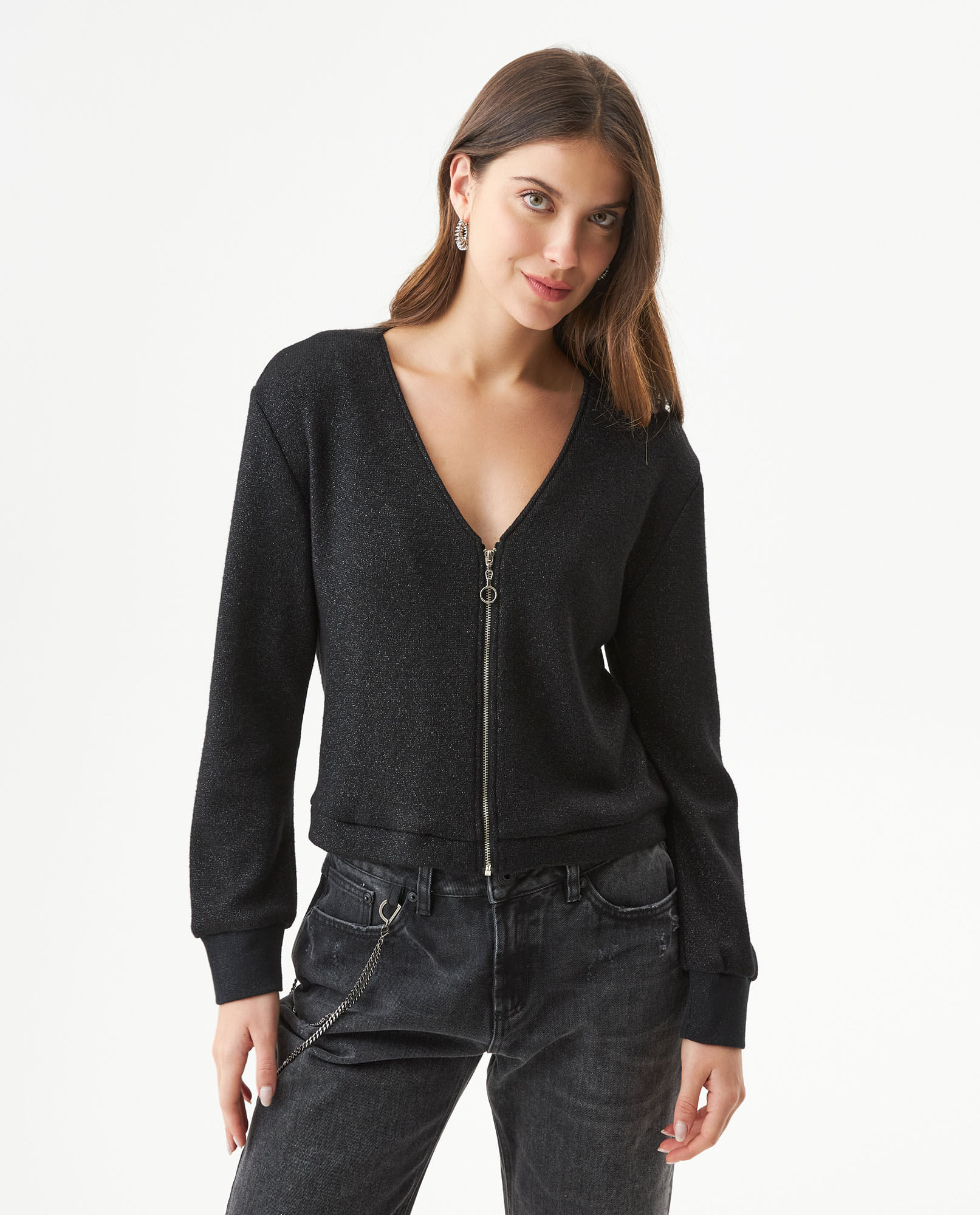 Buzo Abierto con Escote V para Mujer