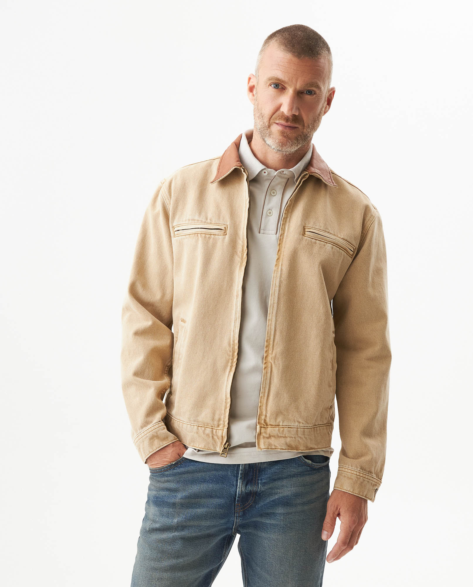 Chaqueta Tipo Biker en Denim para Hombre