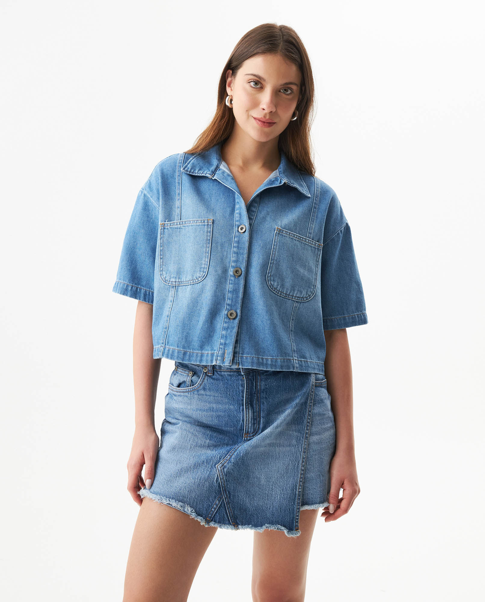Camisa Denim Silueta Amplia para Mujer