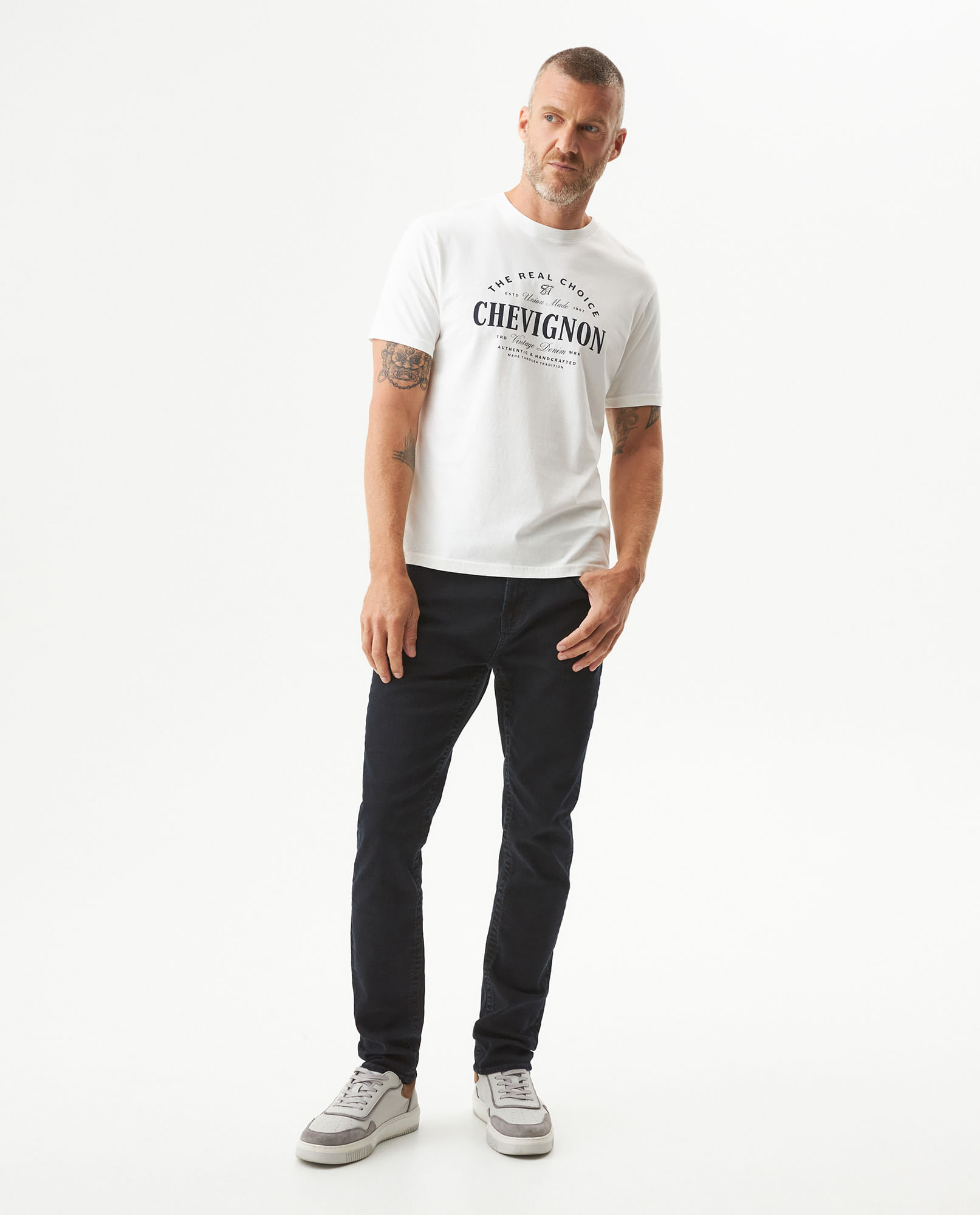 Jean Famous Skinny Fit Tiro Medio para Hombre en Algodón, Baile