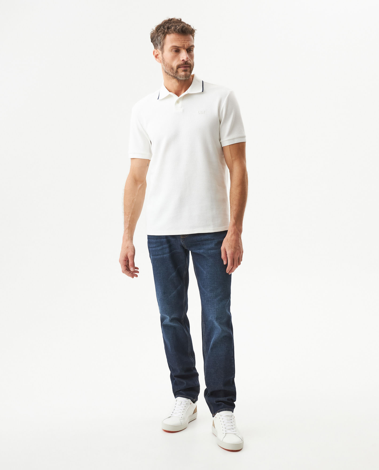 Jean Morrison Slim Fit Tiro Medio para Hombre en Mezcla de Algodón, Marea