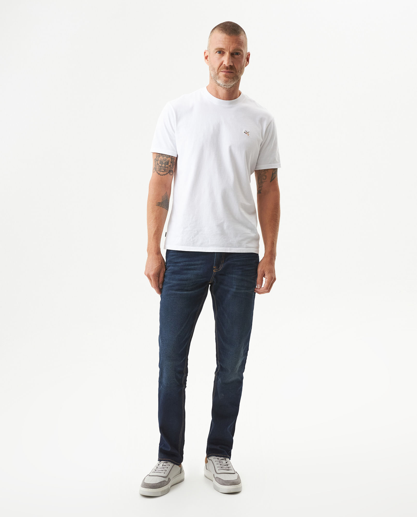 Jean Morrison Slim Fit Tiro Medio para Hombre en Algodón, Boya